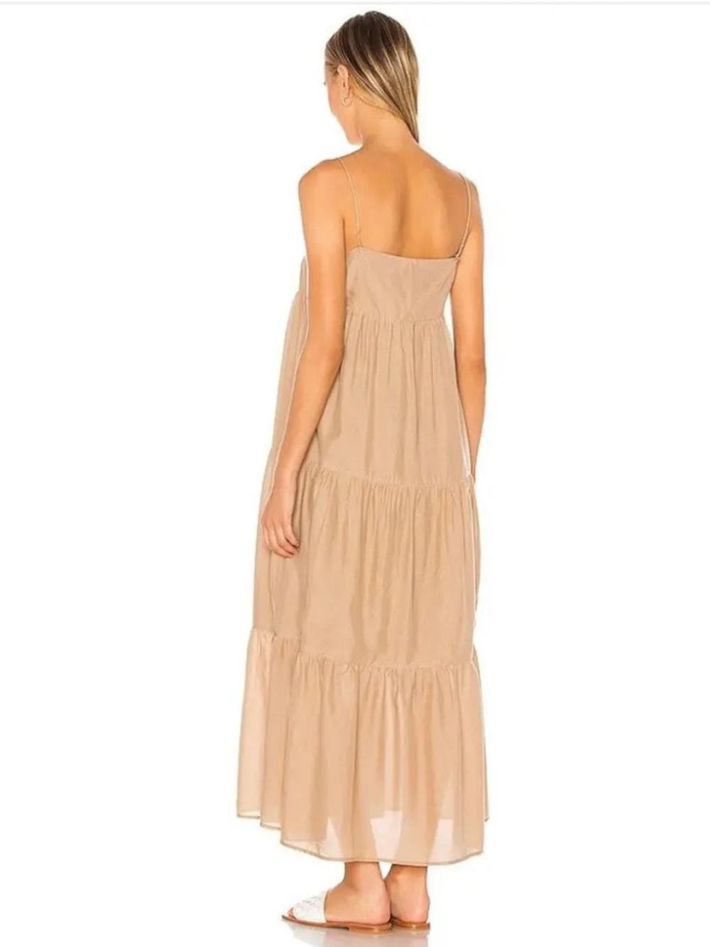 L'Academie Kiyama Tiered Maxi Dress in Tan Size Small - Picture 2 of 8